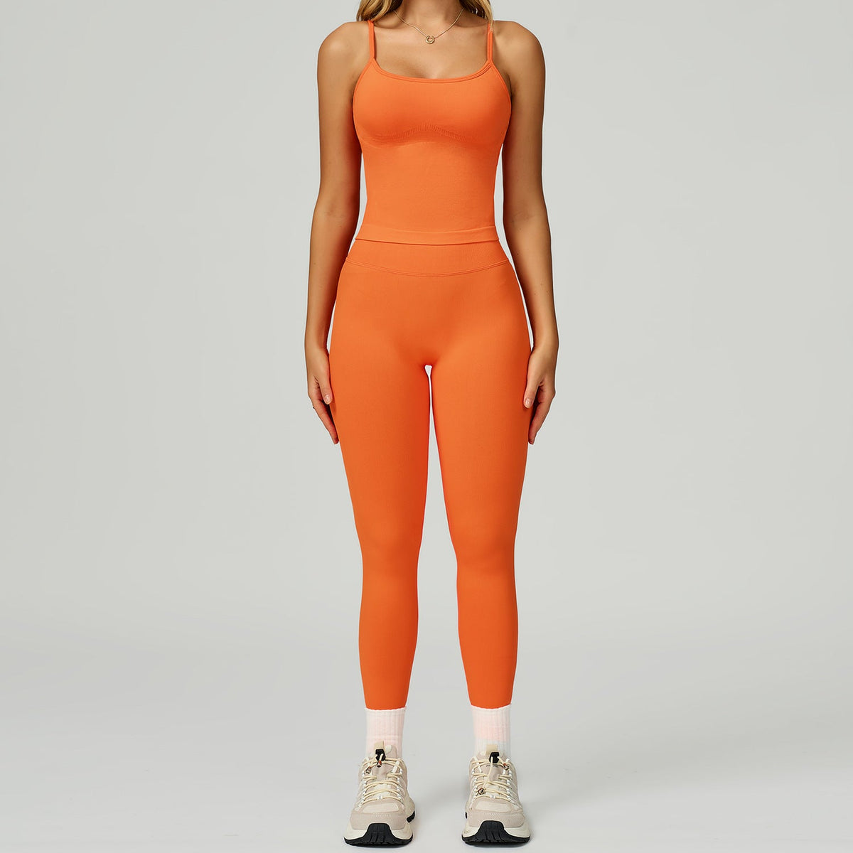 Women's Vest And Pants Color-blocking Yoga Set