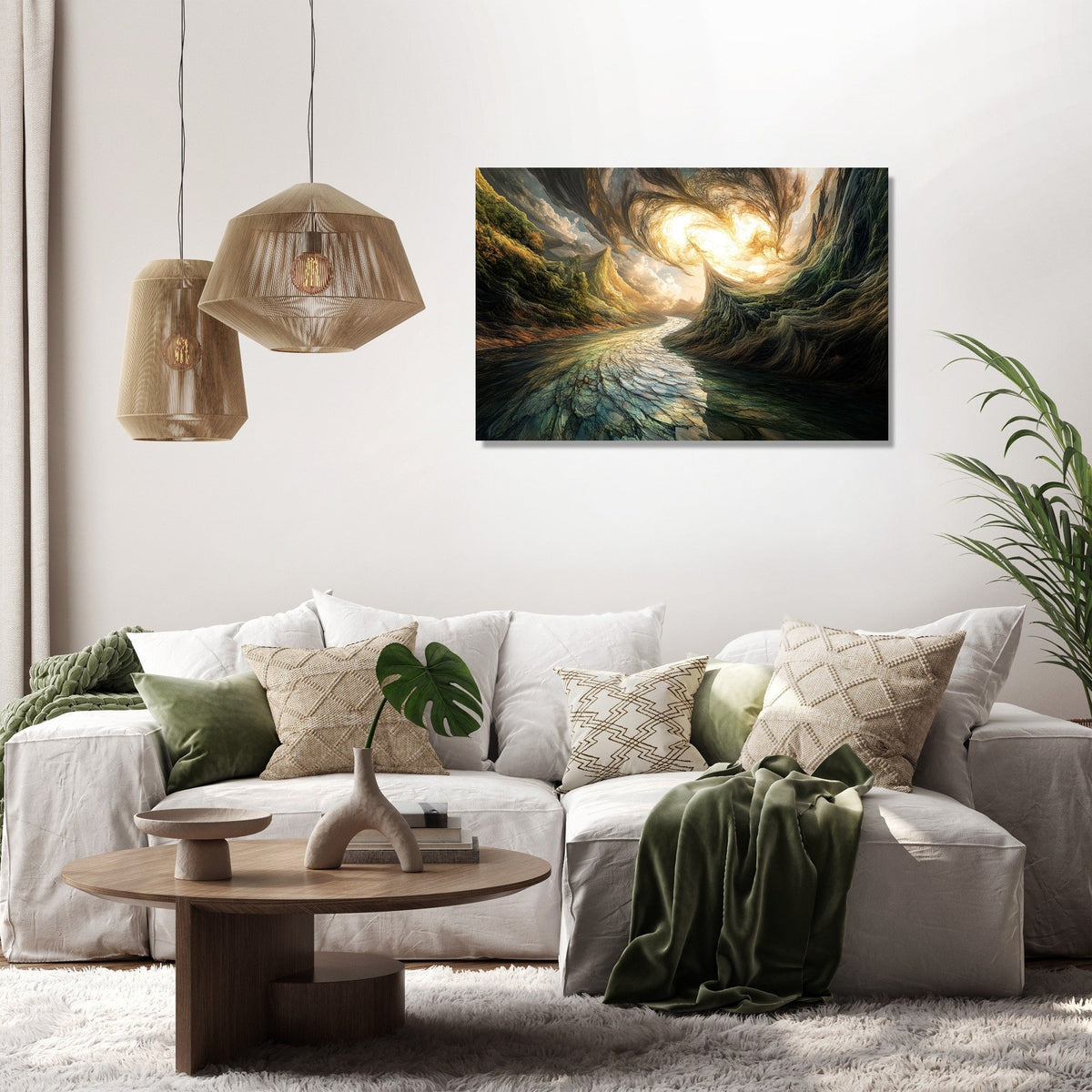 Geometric River Reverie Canvas