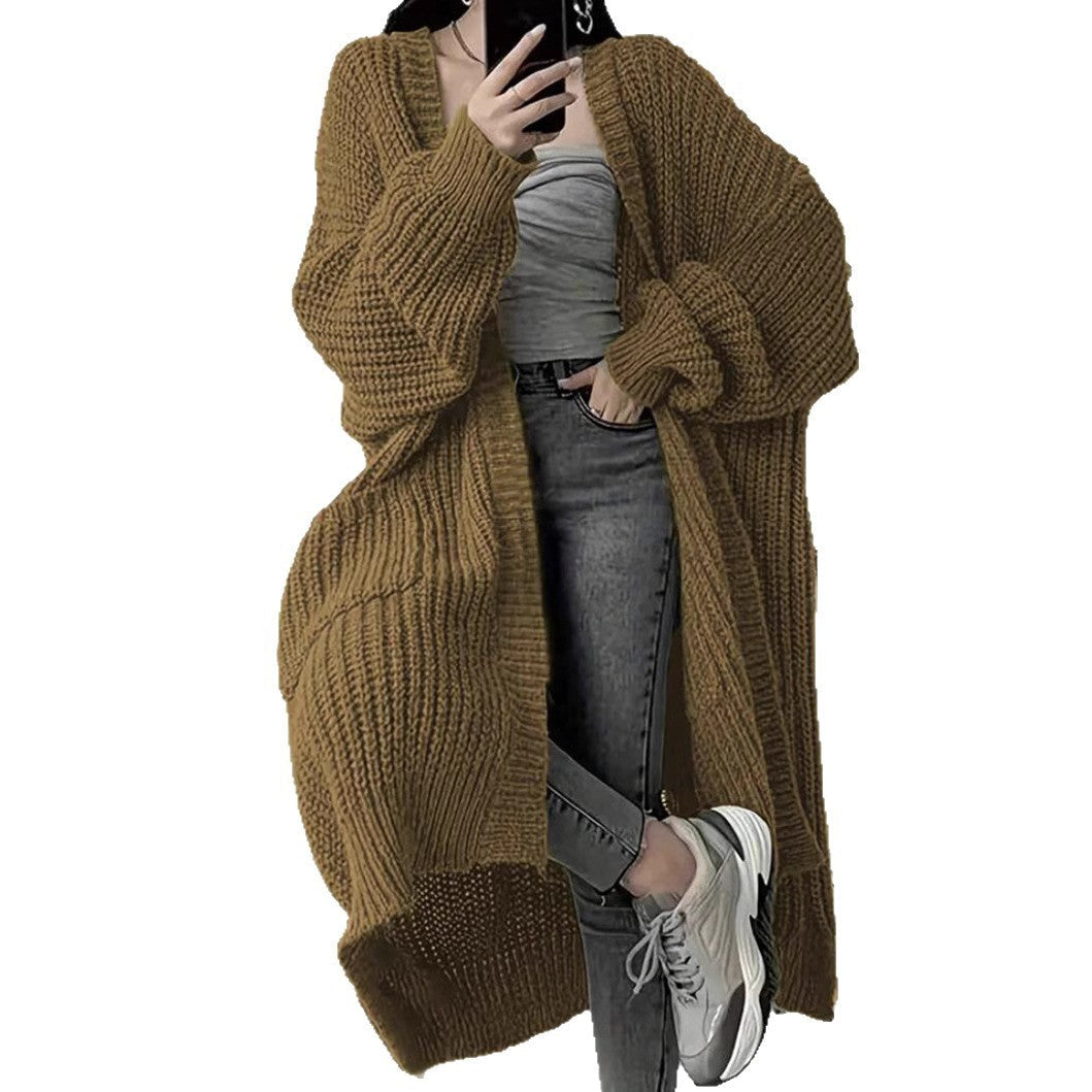 Idle Style Loose Thick Knitted Coat For Women