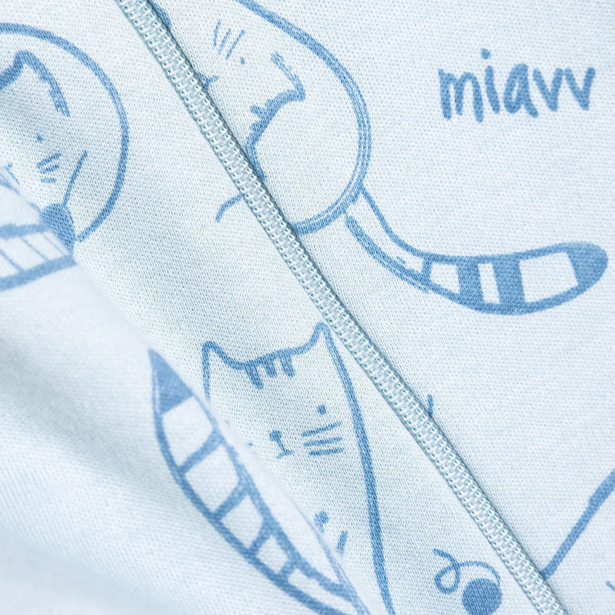 Bebetto Cat Motif Zip-Up Footless Baby Sleepsuit (3 Months to 3 Years)