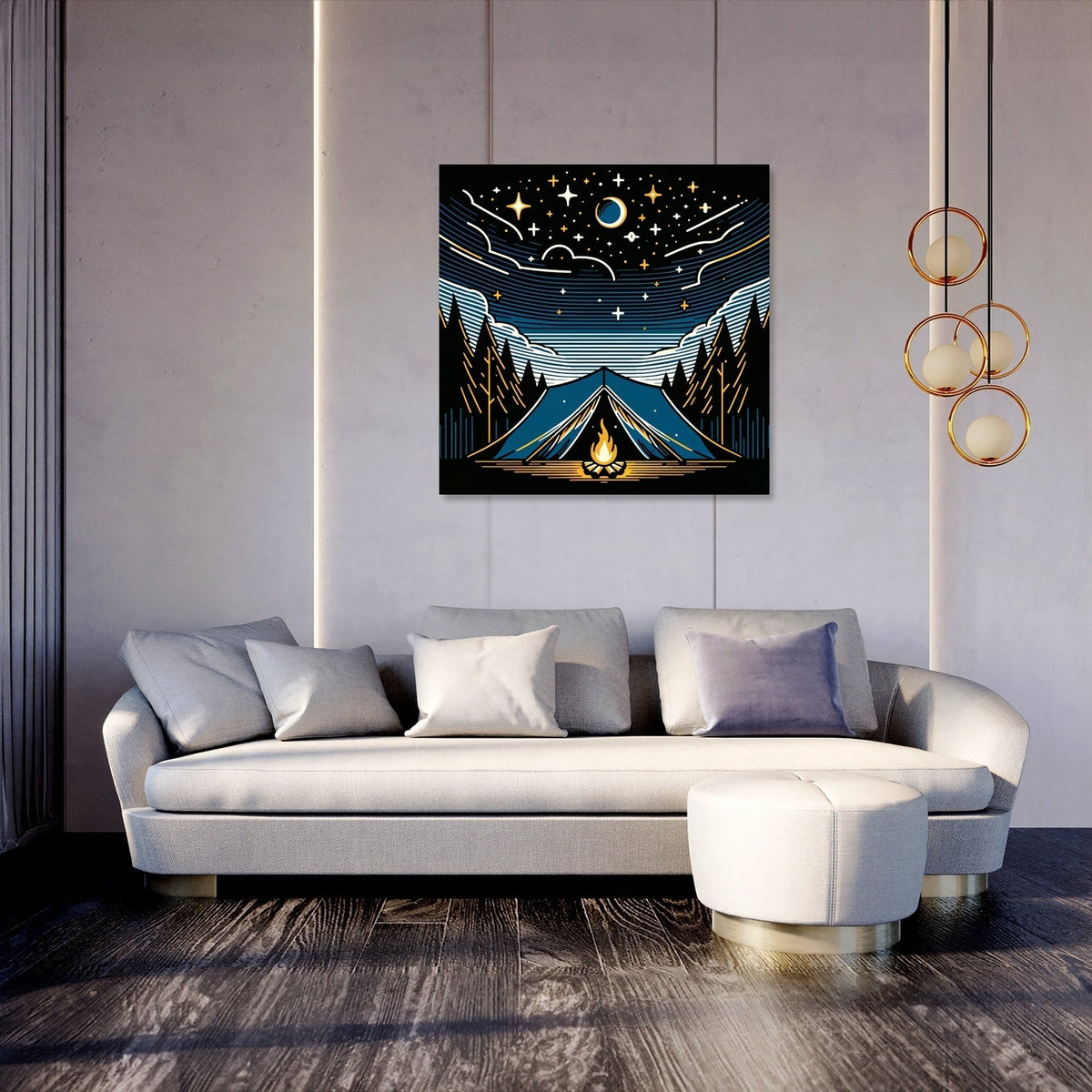 Starry Night Camping Canvas