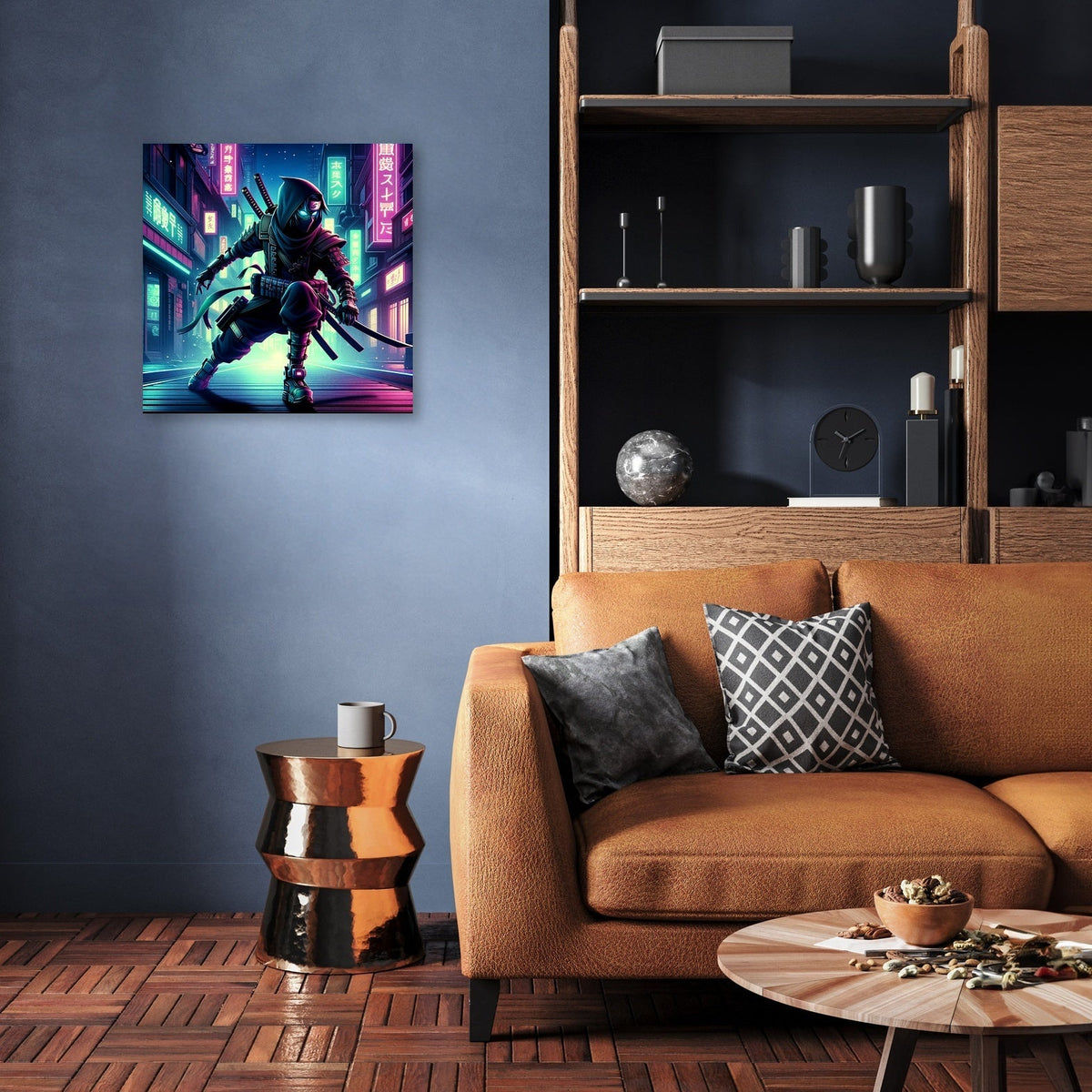 Neon Shadow Ninja Canvas