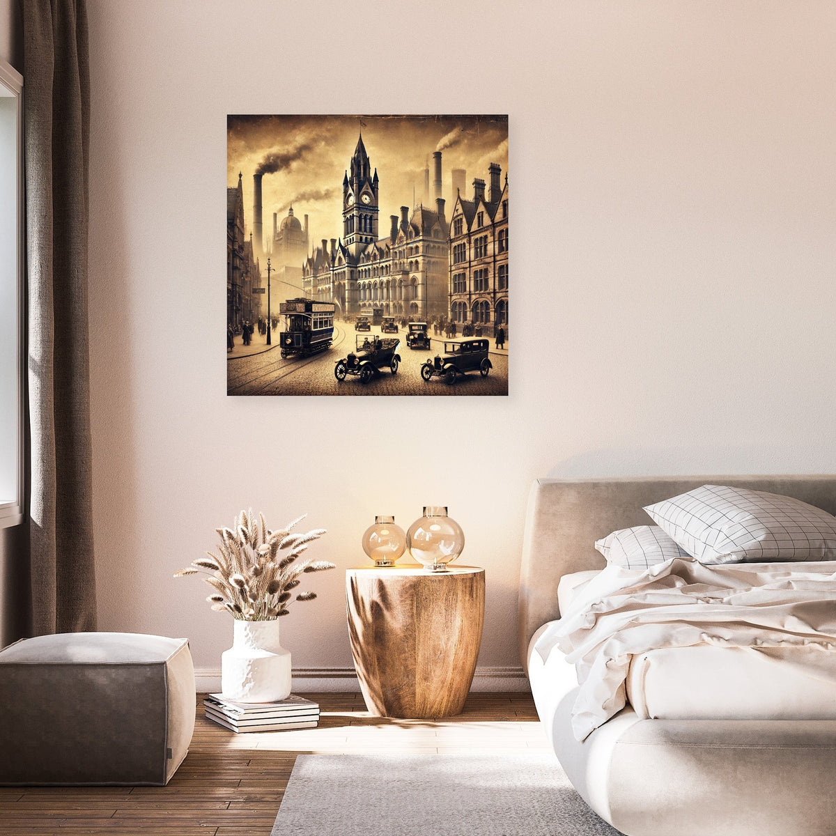 Vintage Manchester Charm Canvas