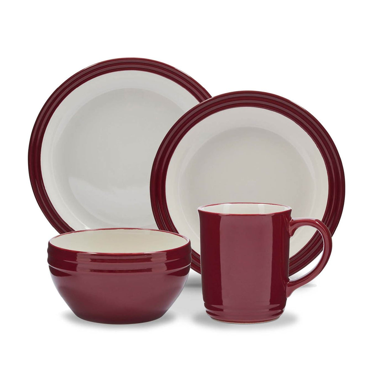 Barbary & Oak Foundry 16 Piece Dinnerware Red