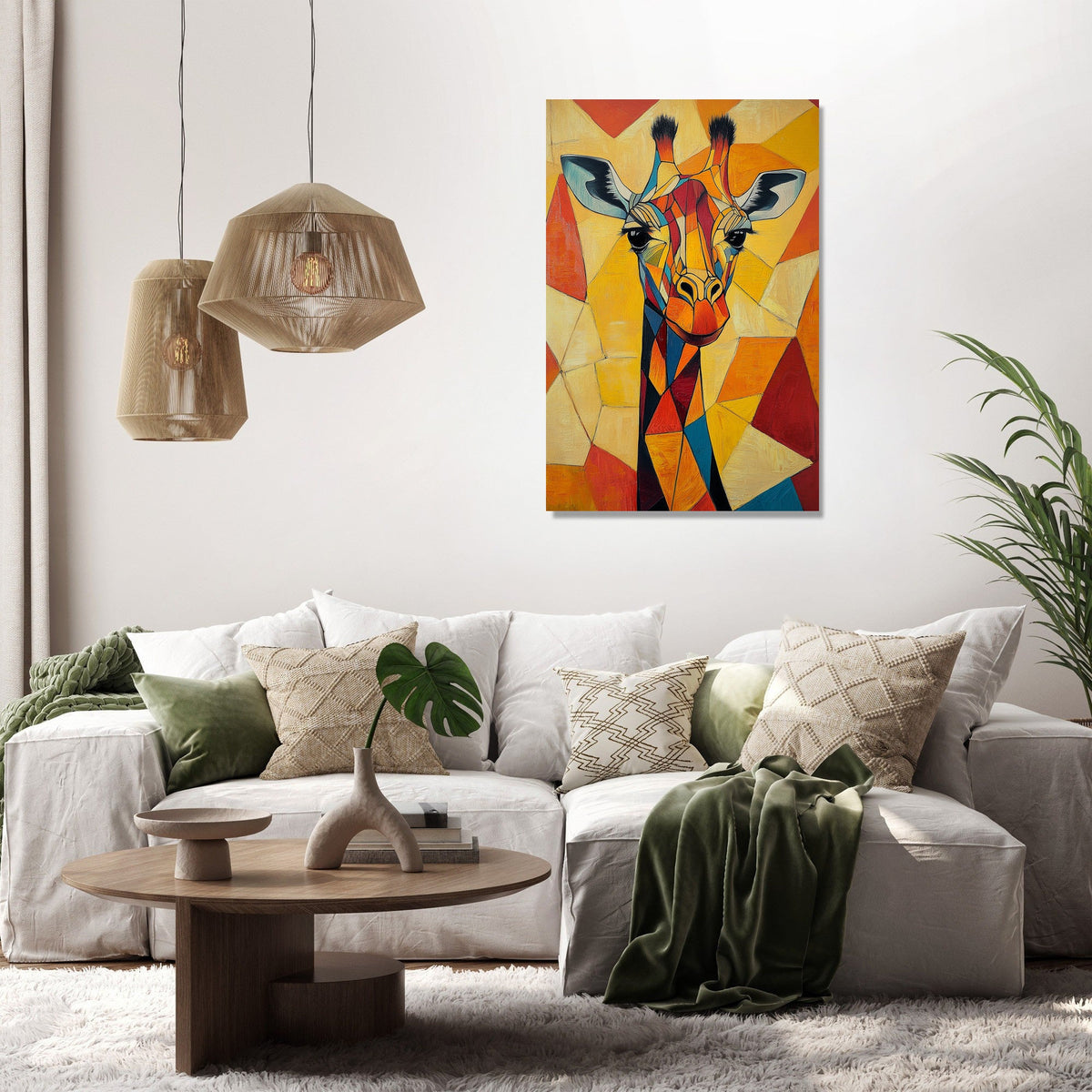Geometric Giraffe Canvas