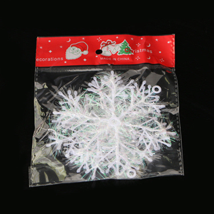 Christmas Decorations Brushed Plastic Snowflake Flakes