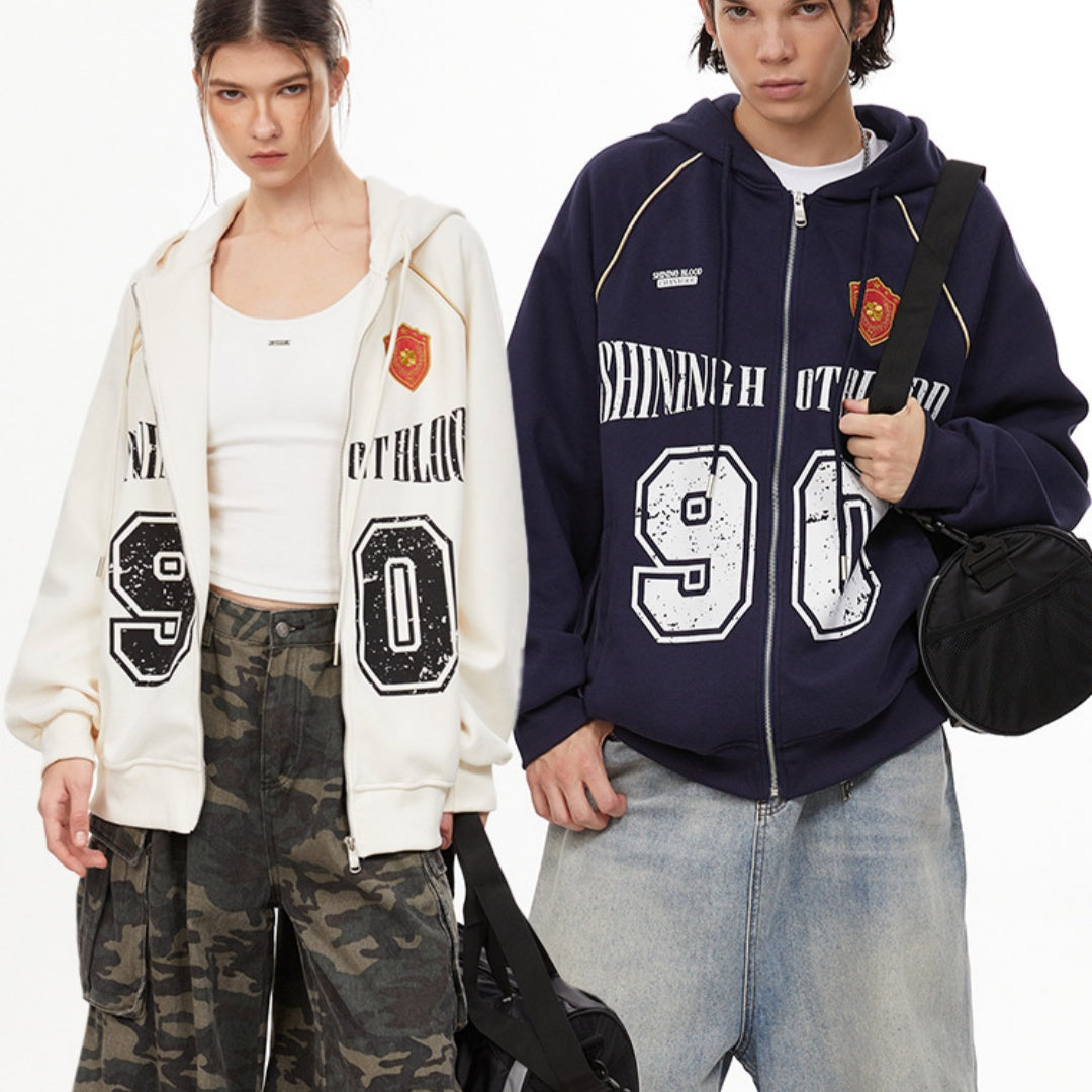 Women's American-style Retro Line Letter Embroidery Loose Casual Jacket