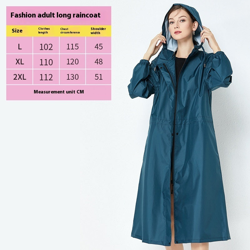 Fashion Trench Coat Raincoat Lightweight Breathable Solid Color Long Sleeve