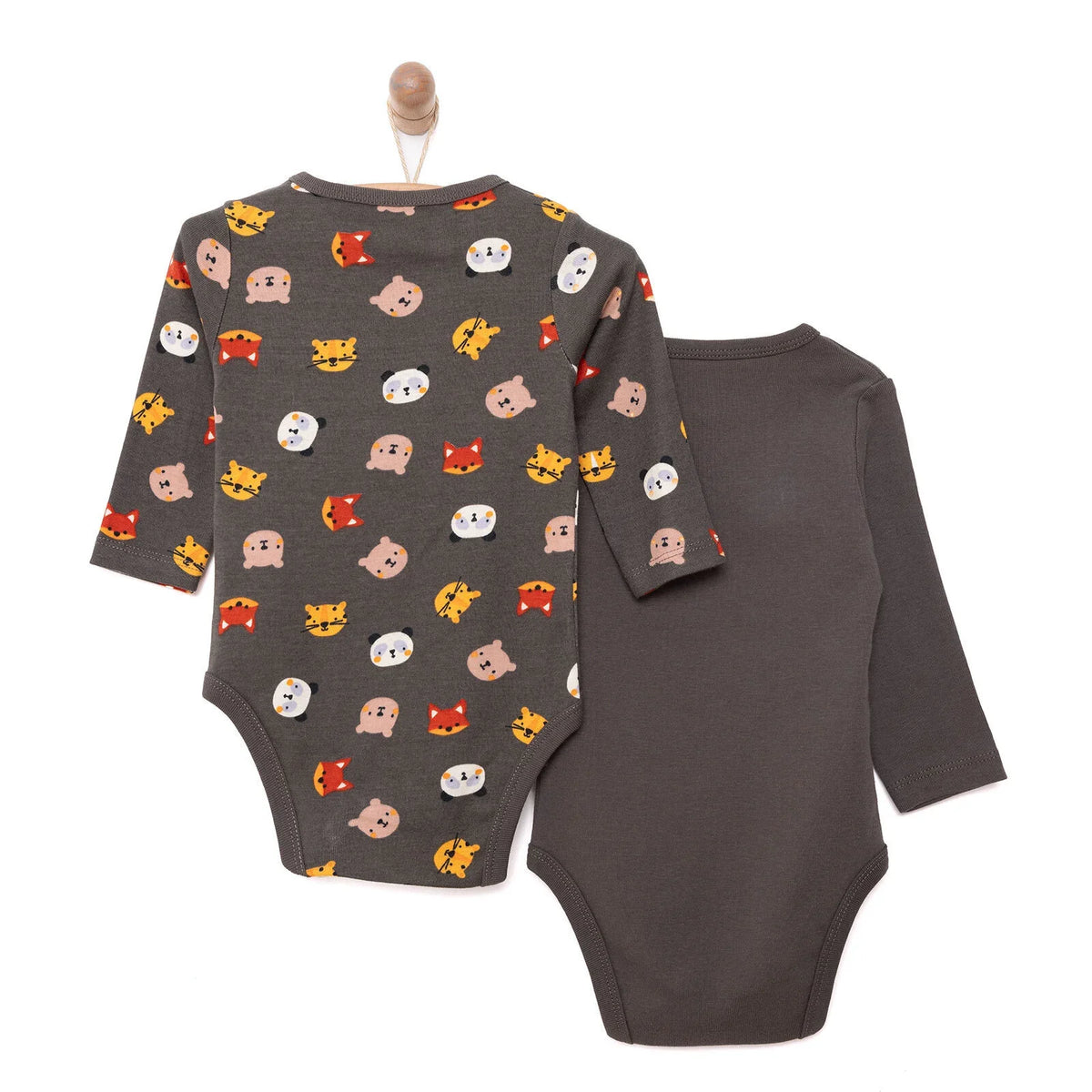 HelloBaby 2 Pack Animal Print Long Sleeve Baby Bodysuits (3 Months to 3 Years)