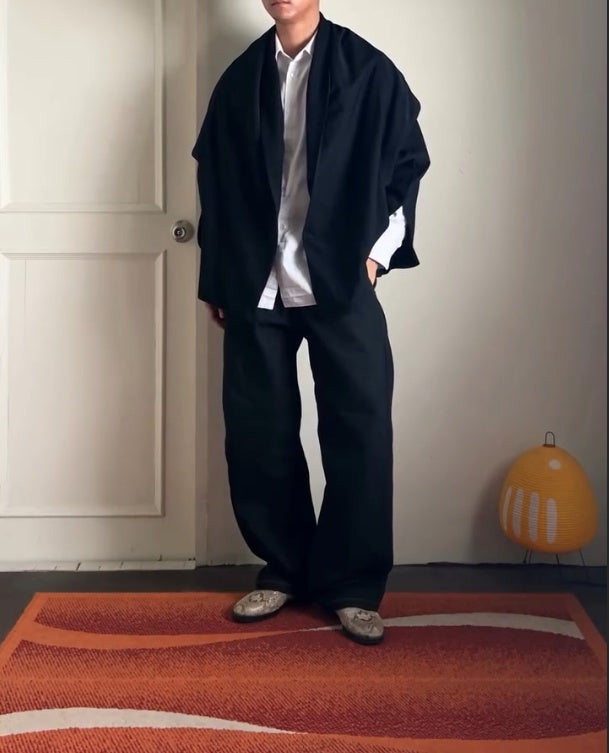 Black Batwing Sleeve Cardigan Cape
