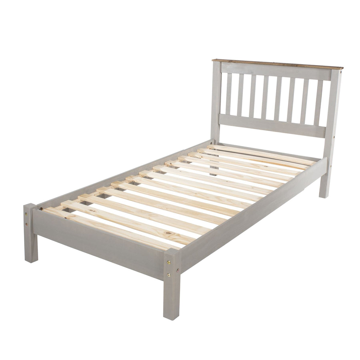 Corona Grey 3'0" Slatted Lowend Bedstead