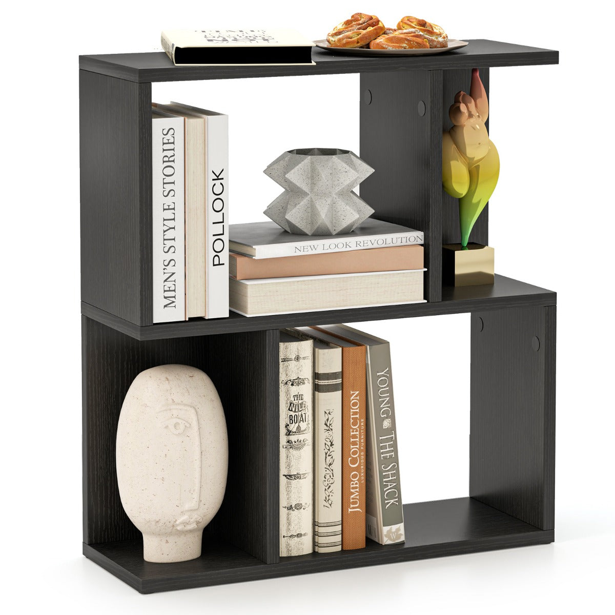 3-Tier Freestanding Bookshelf for Home Office-Black