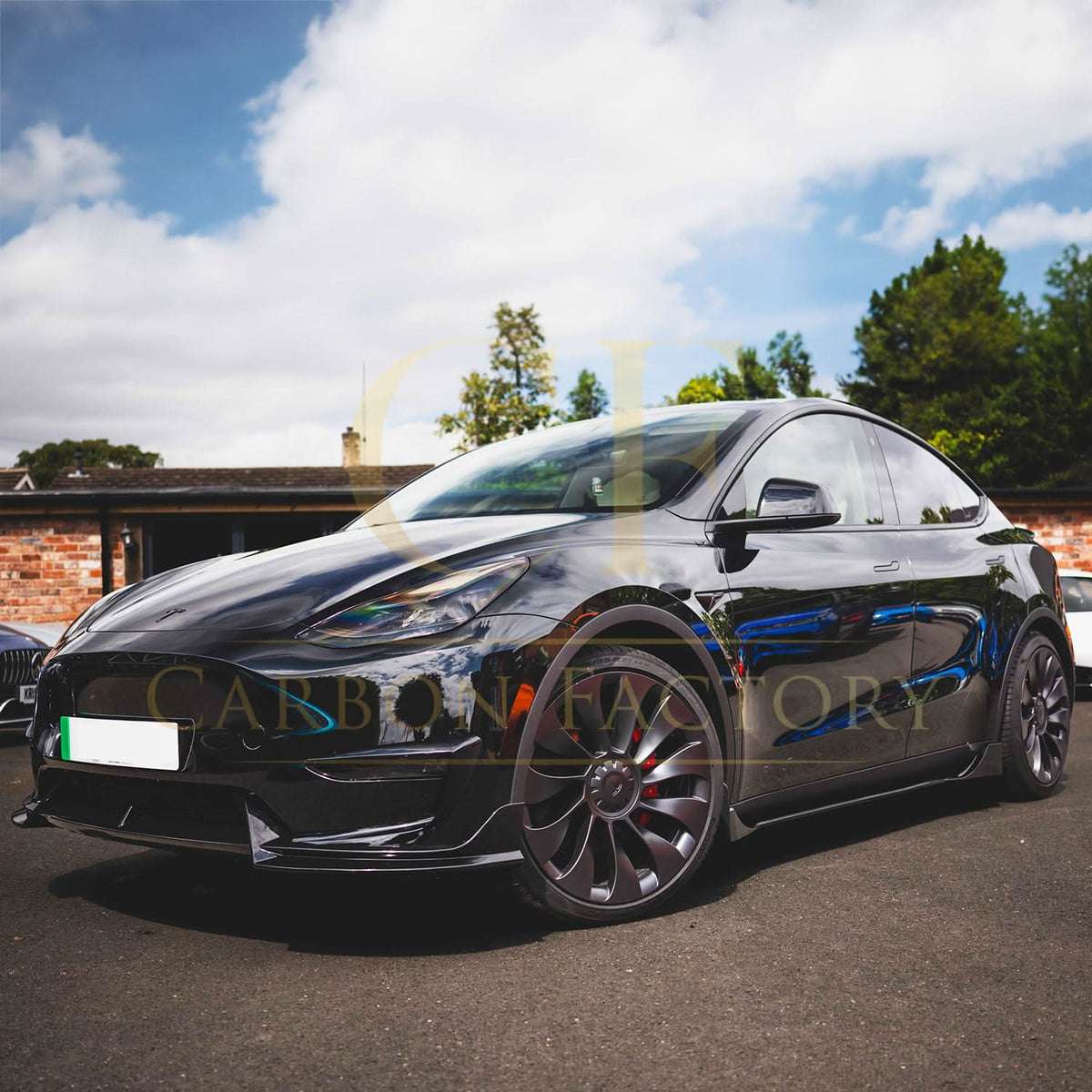 TR Style Gloss Black Front Splitter for Tesla Model Y 19-24