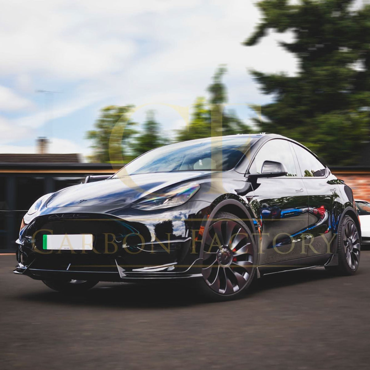 TR Style Gloss Black Front Splitter for Tesla Model Y 19-24
