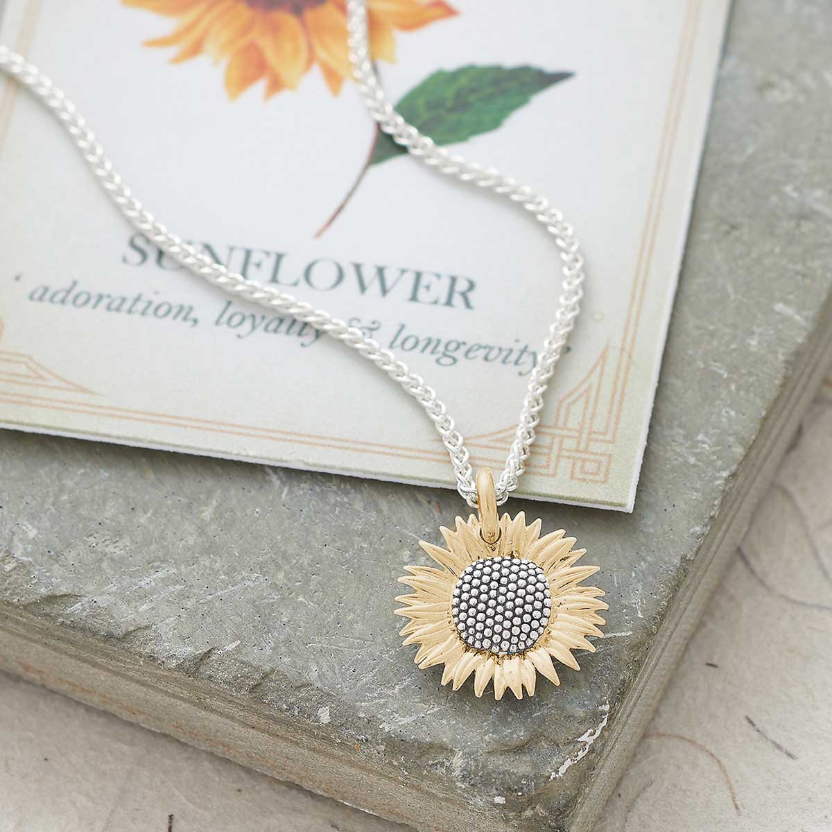 Gold Vermeil Sunflower Silver Charm