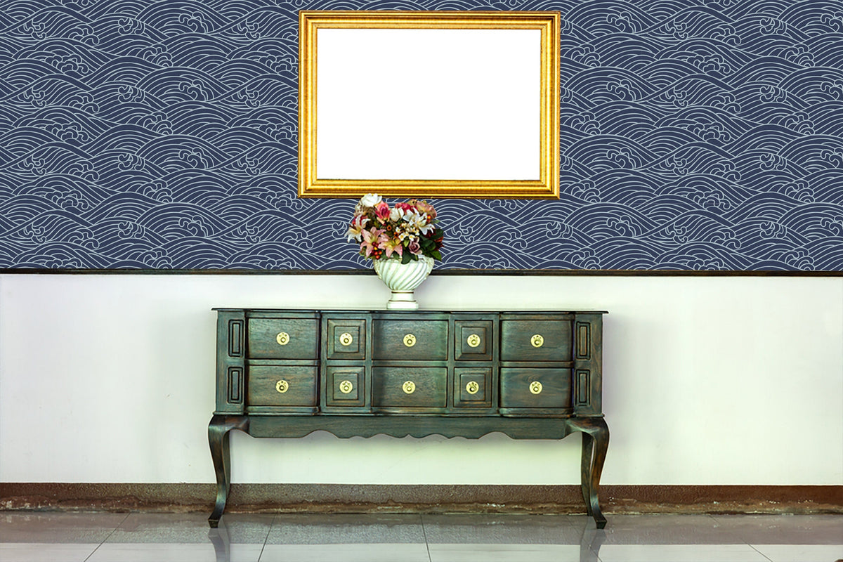 Dark Waves temporary self adhesive wallpaper Peel an... | Wonderwallsboutique