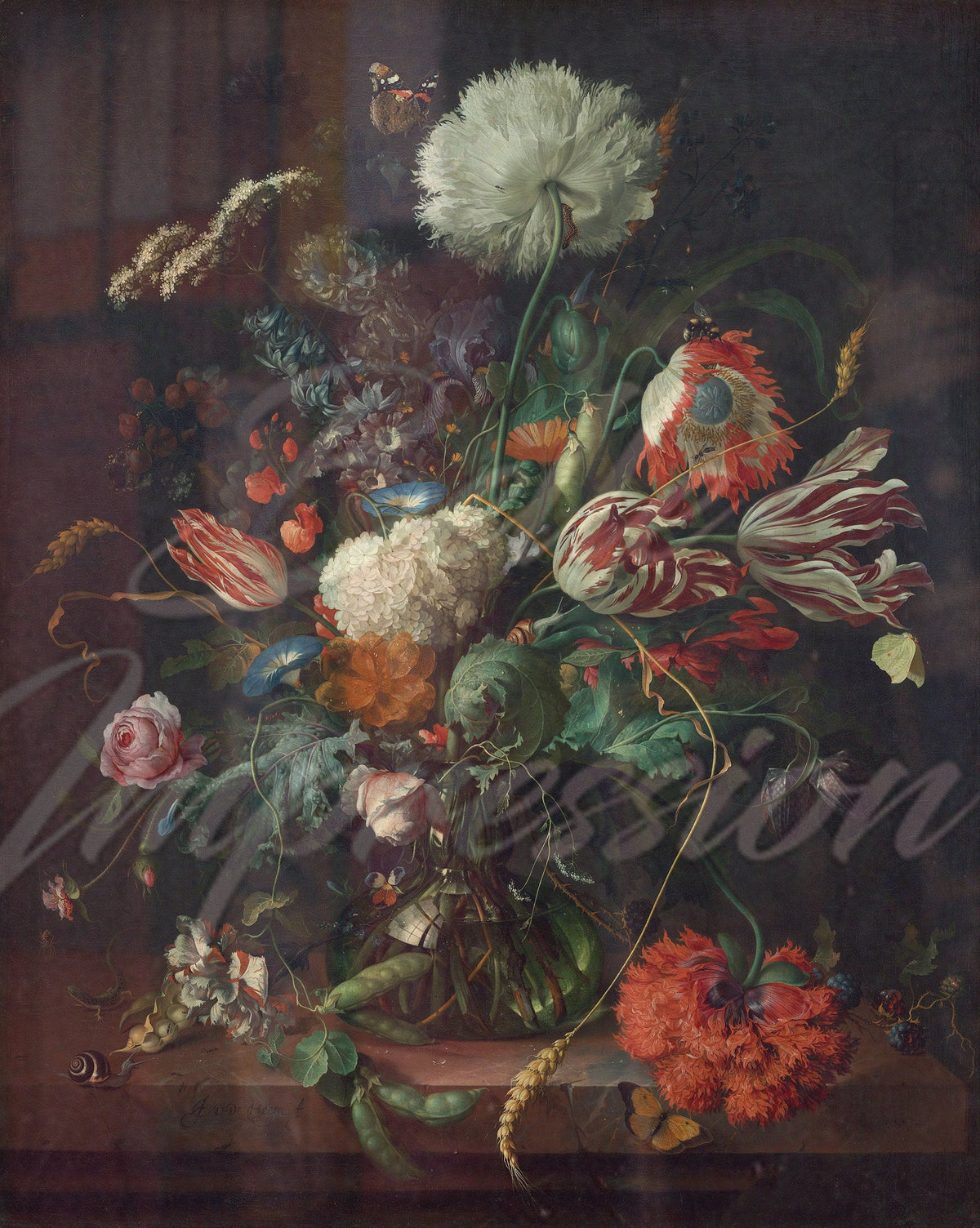 Vase of Flowers by De Heem Wallpaper Peel and Stick | Wonderwallsboutique