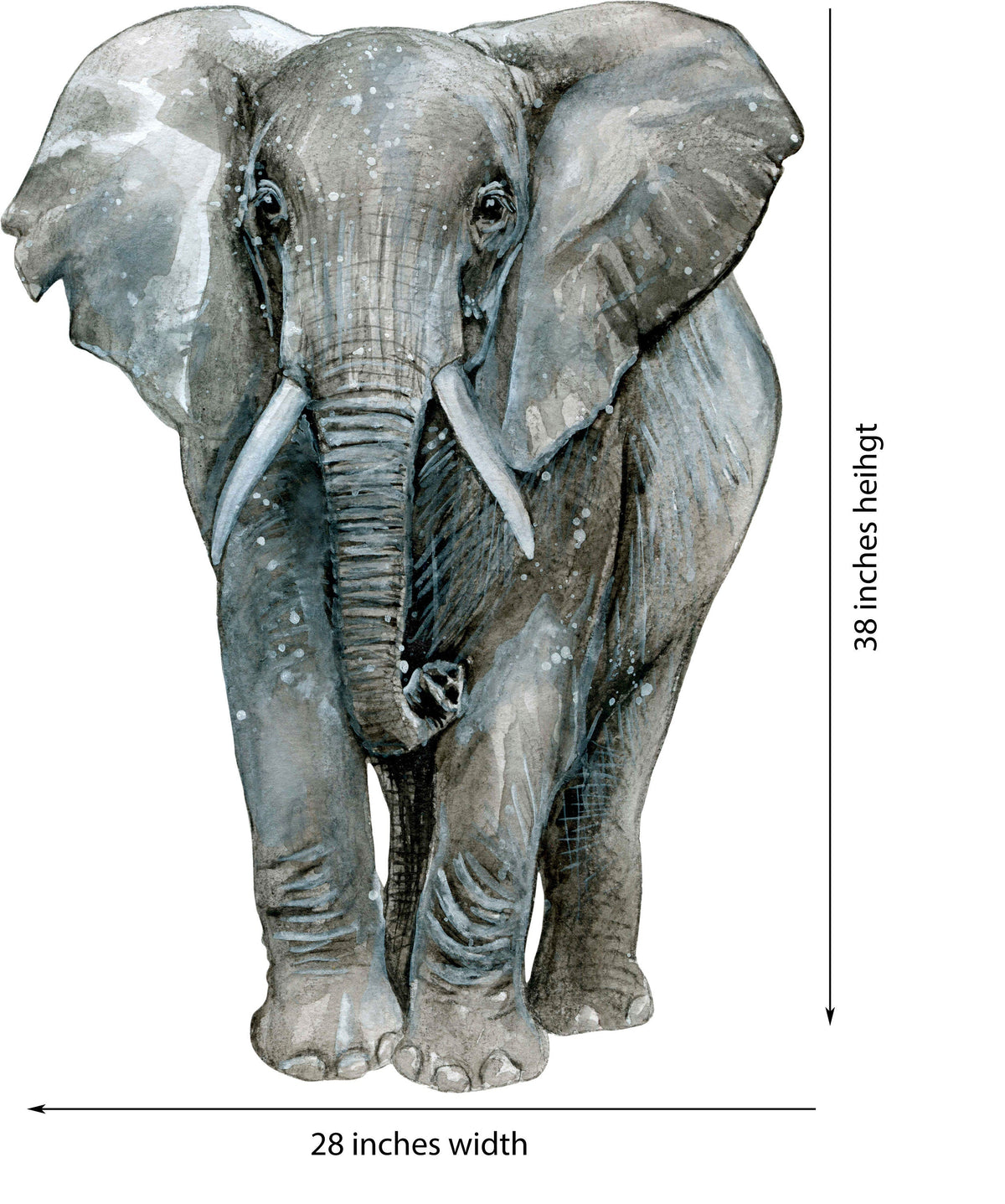 Big Wall sticker Set for kids, Elephant front facing