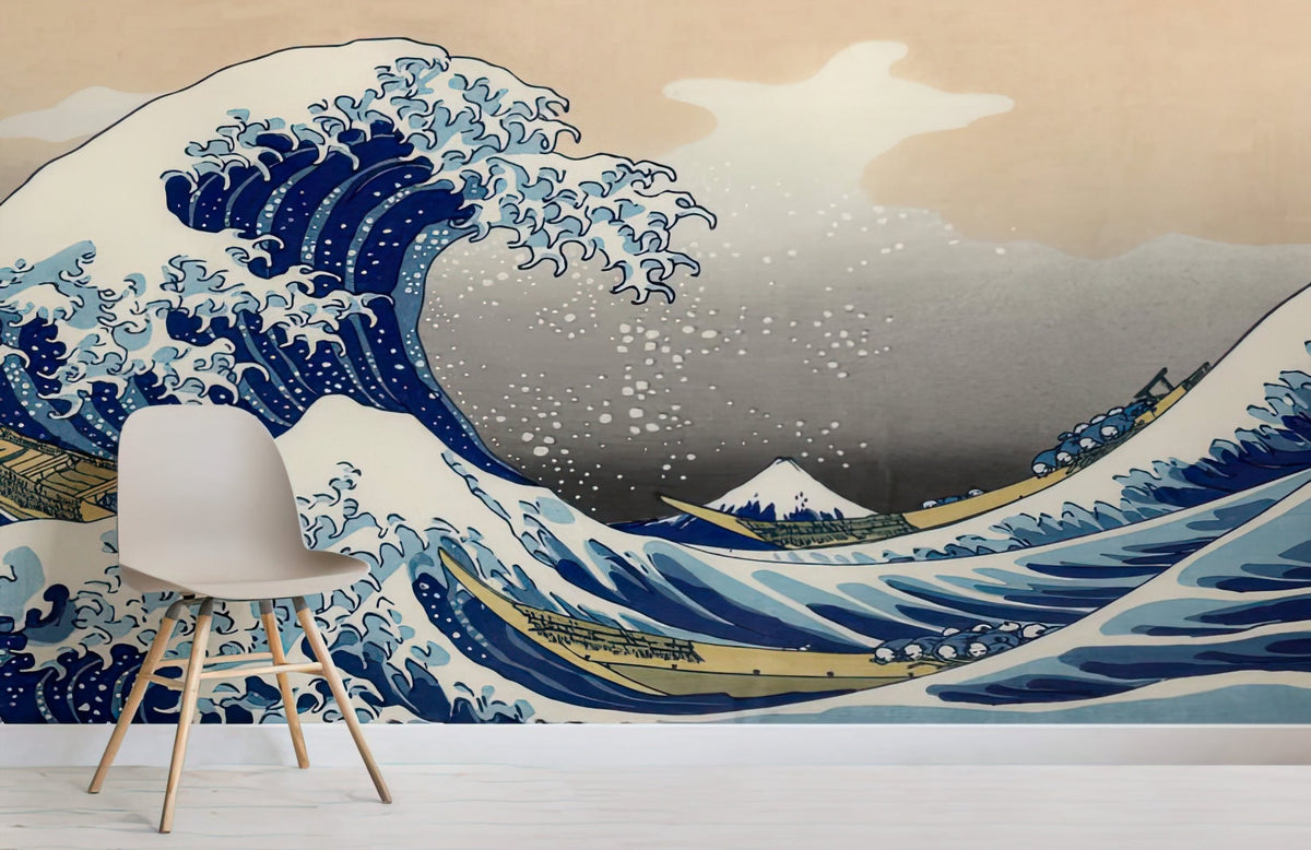 The Great Wave off Kanagawa by Hokusai Wallpaper Mur... | Wonderwallsboutique