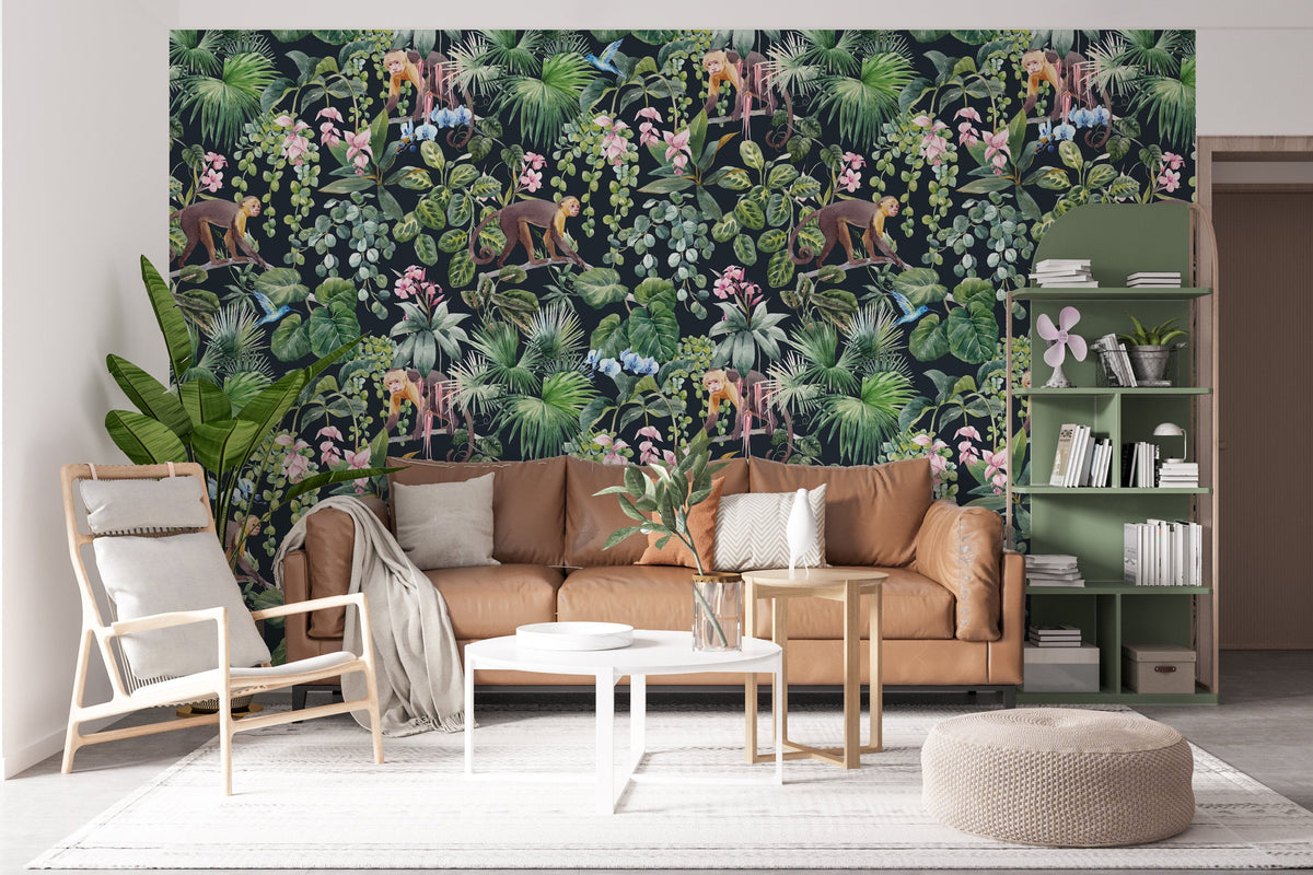 Tropical Macaque Peel and Stick | Wonderwallsboutique
