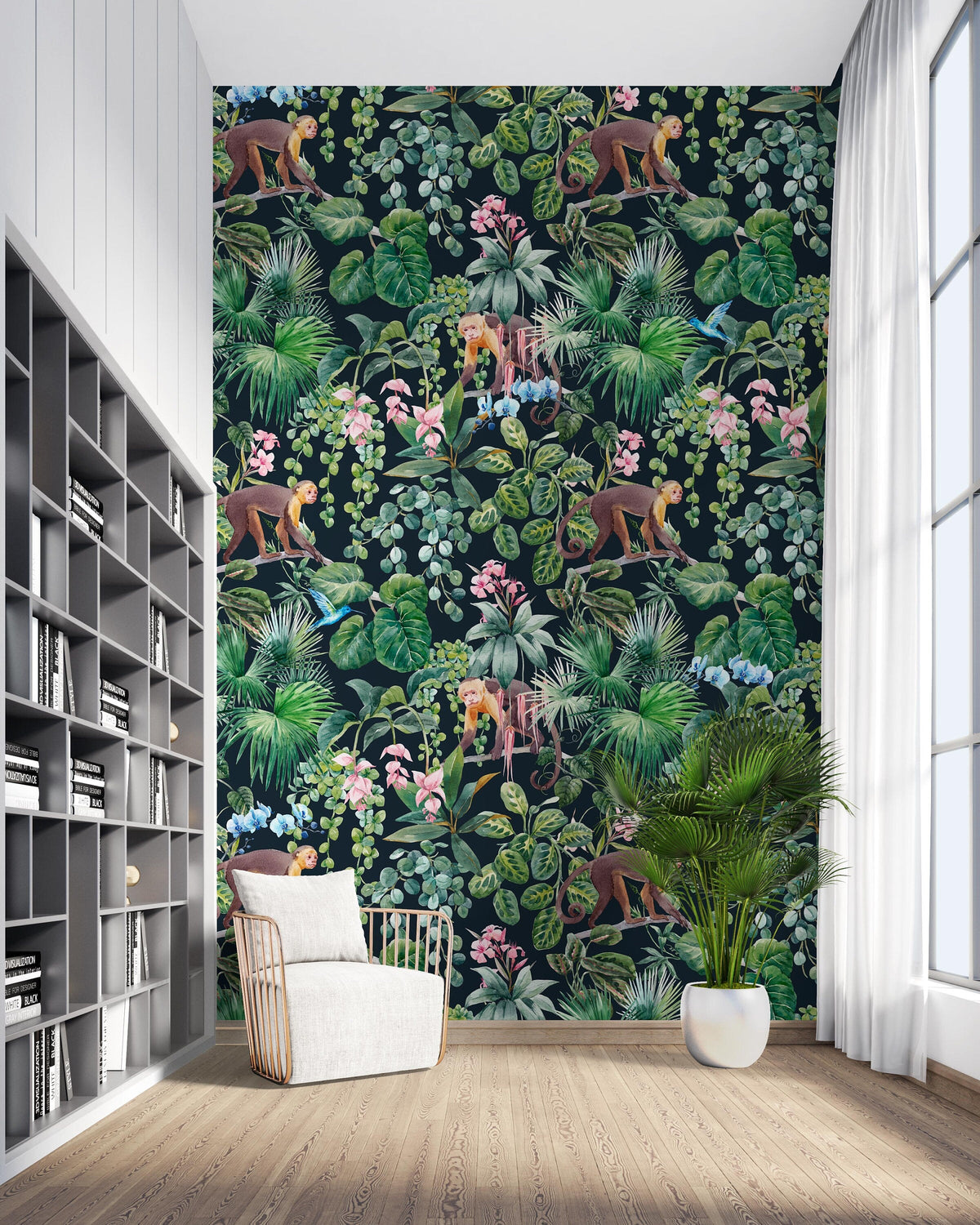 Tropical Macaque Peel and Stick | Wonderwallsboutique