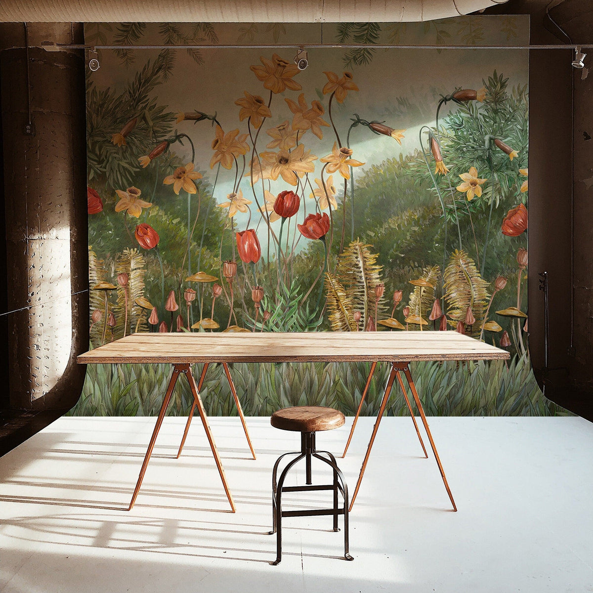 Garden Plants And Flowers Wallpaper Peel and Stick | Wonderwallsboutique