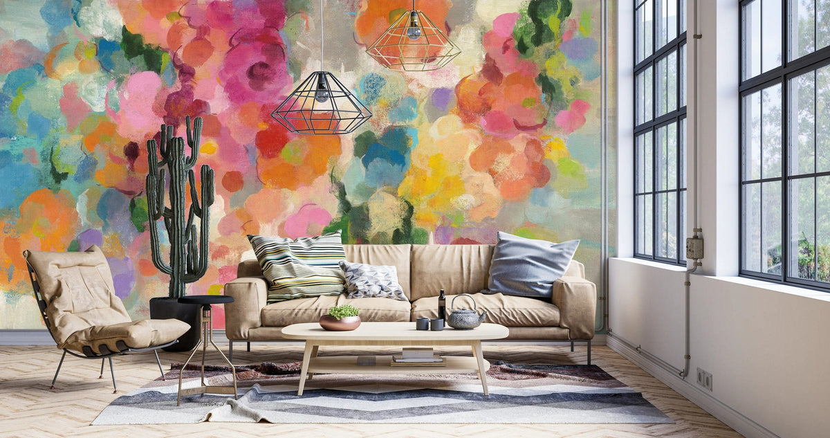Colorful Garden Mural | Wonderwallsboutique