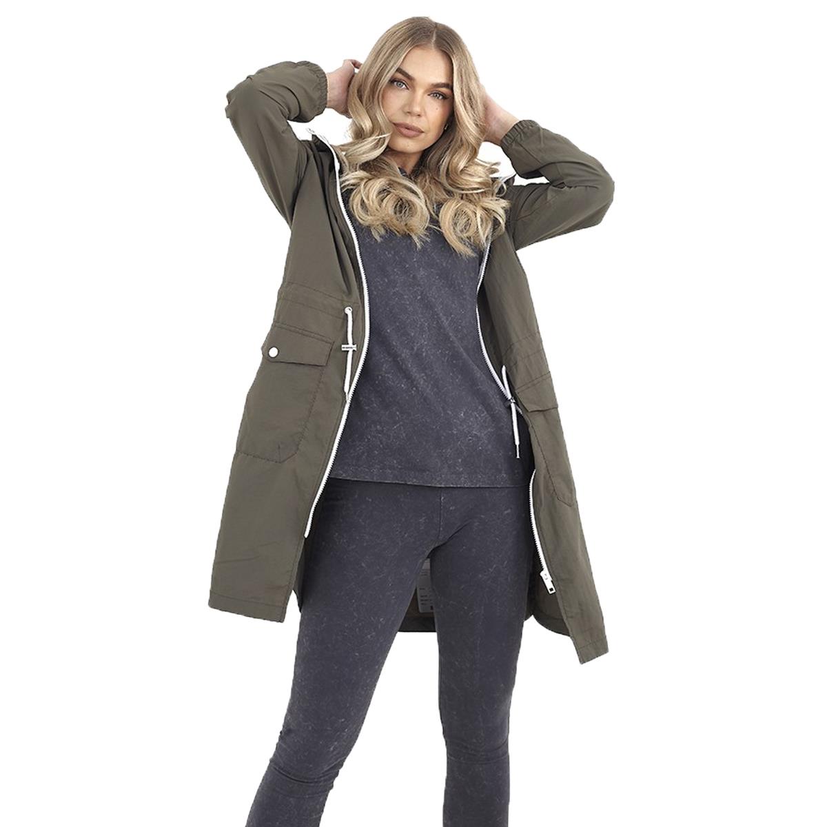 Womens Devan Lightweight Longline Zip Through Hooded Mac