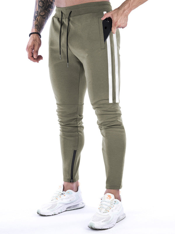 Men's Stripe Ankle Zip Jogger Pants