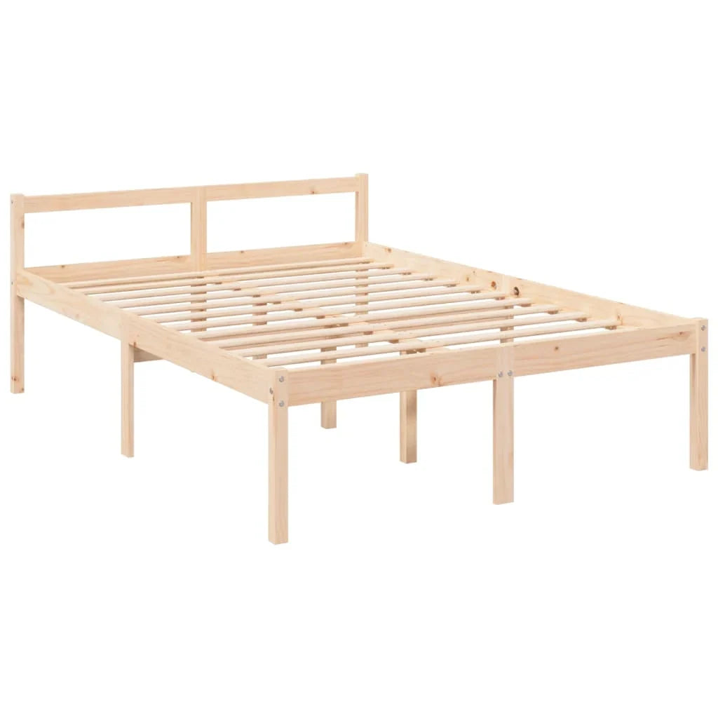 Senior Bed Frame 120x190 cm Small Double Solid Pine High Frame without Mattress