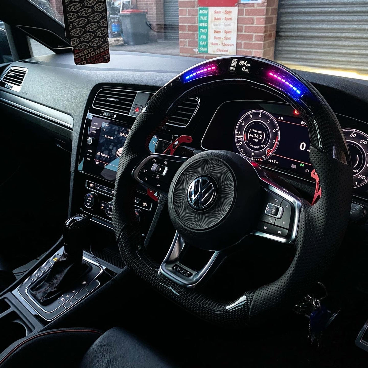 Volkswagen Polo AW MK6 GTI / R Line LED Display Carbon Fibre Steering Wheel (LED CUSTOM / 2018+ Models)