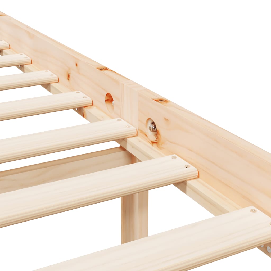 Senior Bed Frame 120x190 cm Small Double Solid Pine High Frame without Mattress