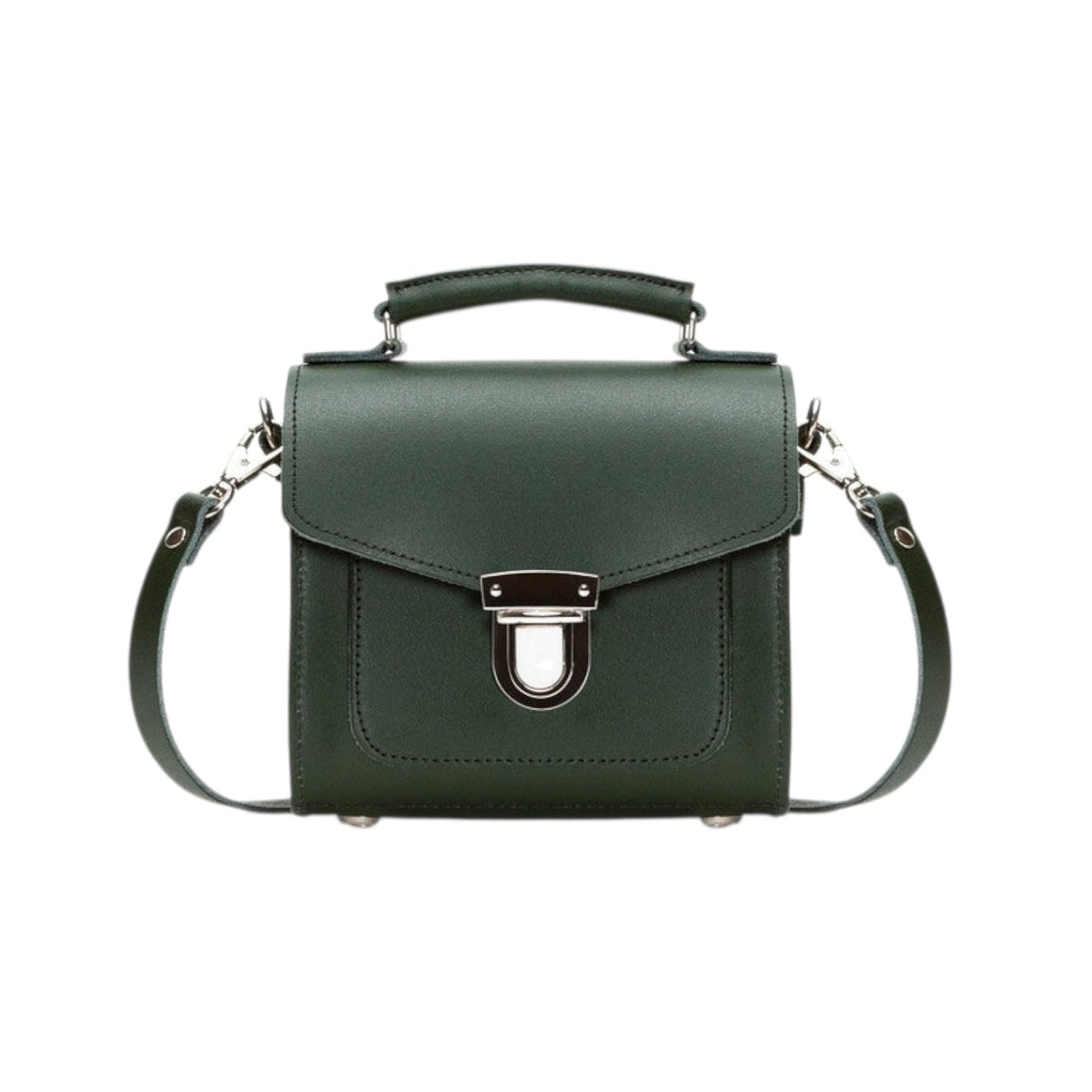 Handmade Leather Sugarcube Handbag - Ivy Green