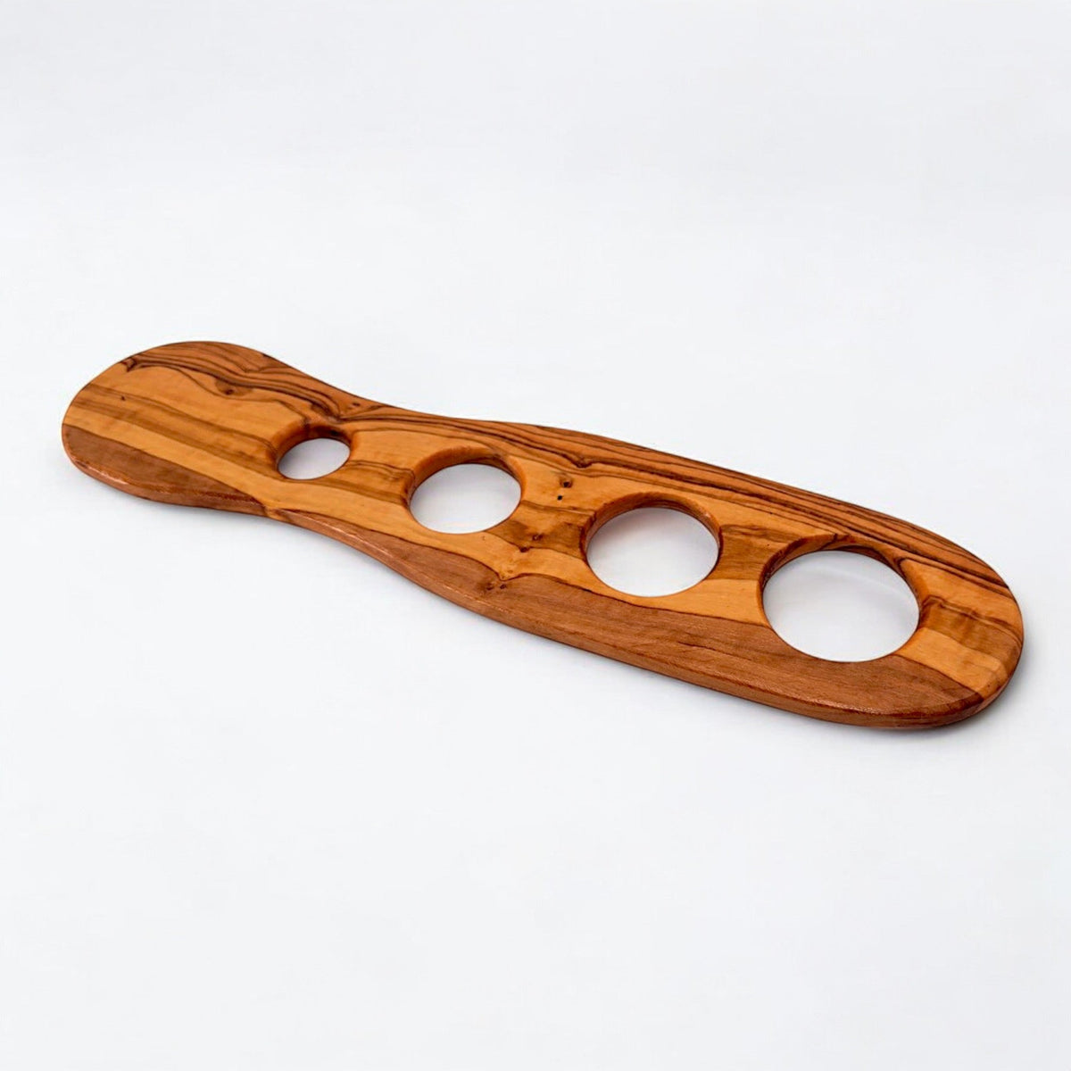 Handcrafted Olive Wood Spaghetti Measure - 4 Hole Pasta Portioning Gadget