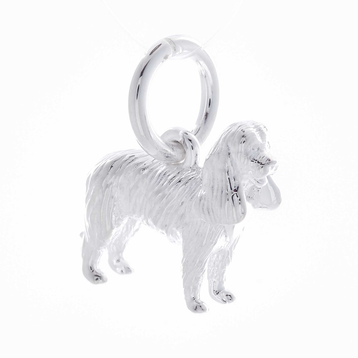King Charles Spaniel Silver Dog Charm