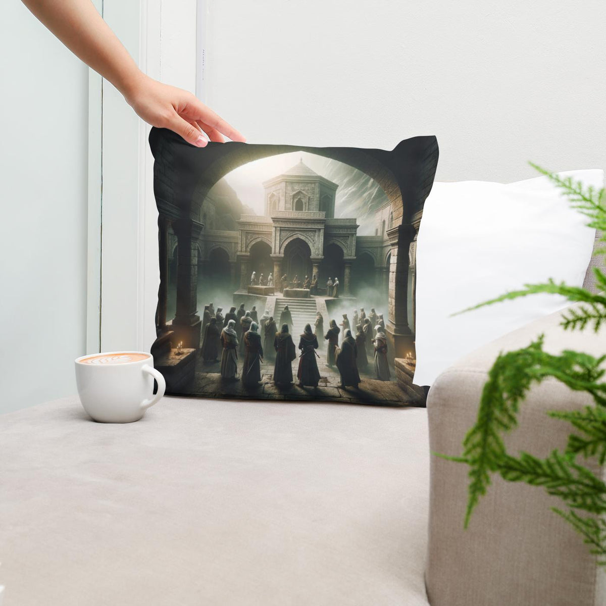 Monastery Shadows Cotton Cushion