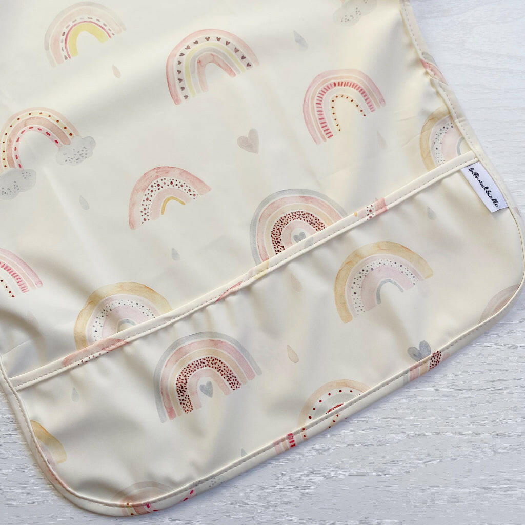 Long Sleeved Baby Bib - Rainbow print