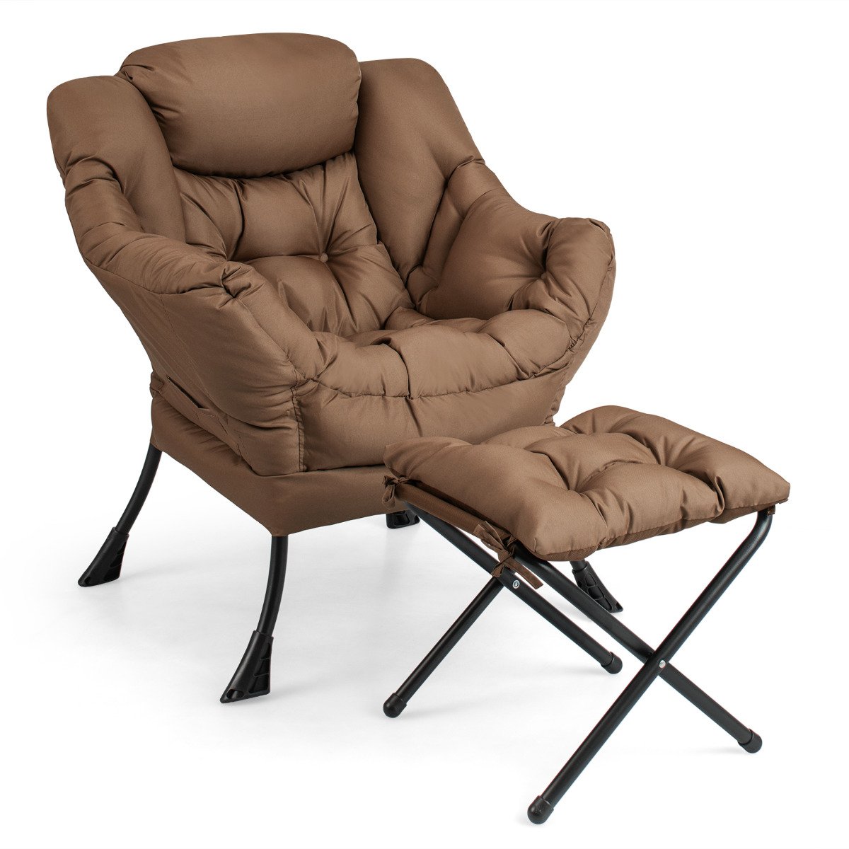Lazy Chair with Ottoman-Beige