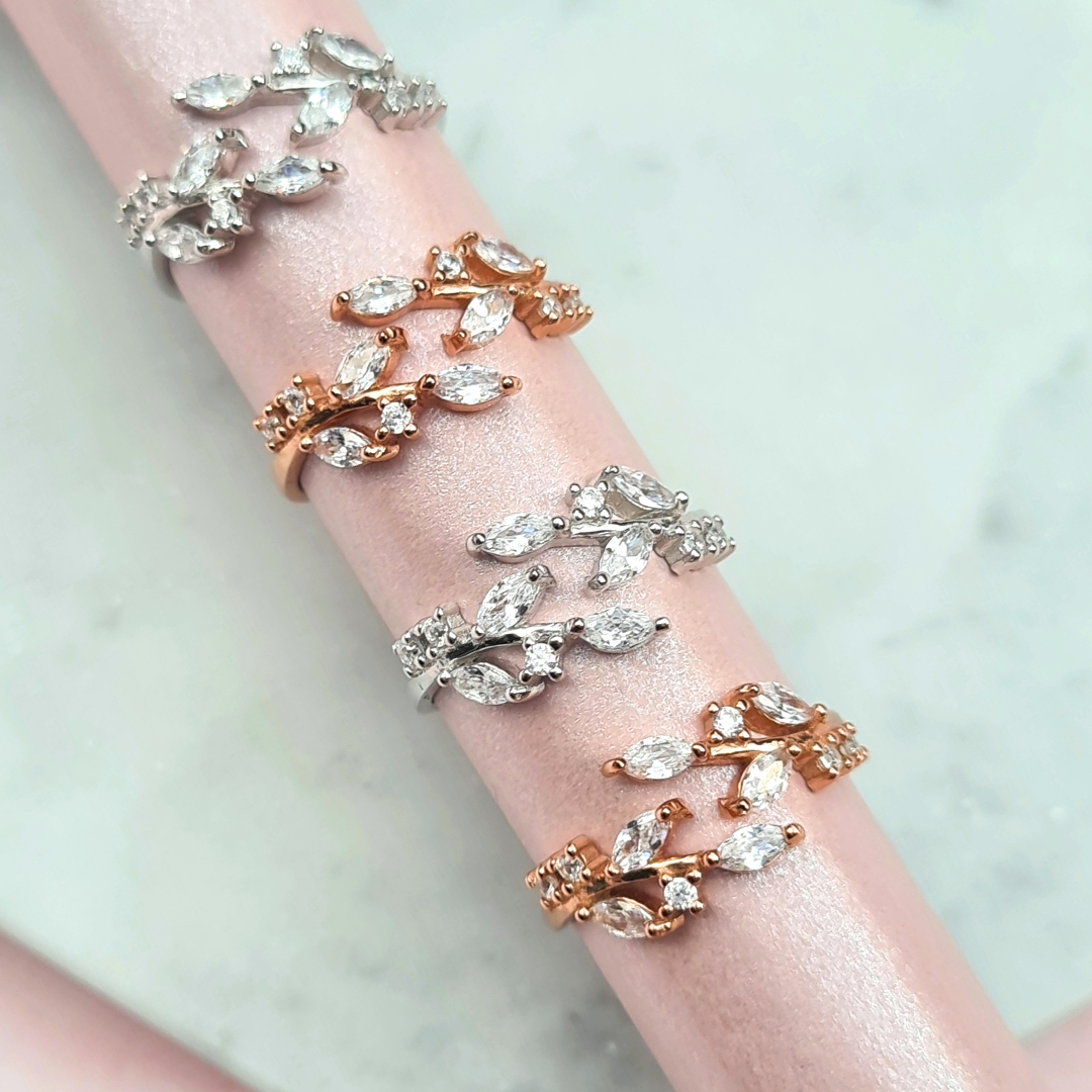 Adjustable Leaf Ring in Rose Gold
