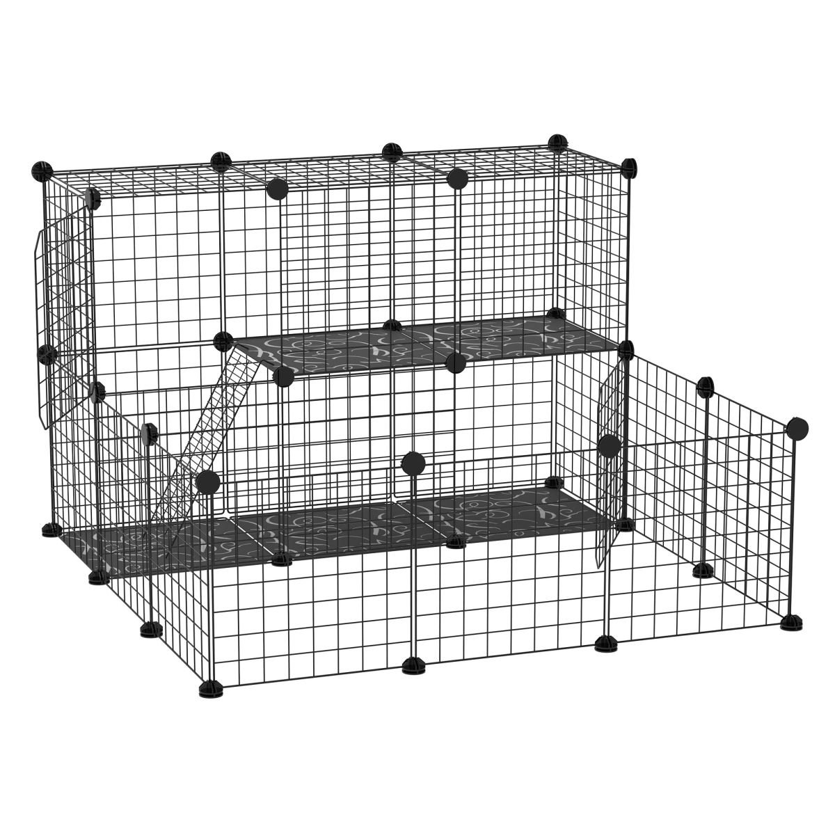 Pet Playpen DIY Small Animal Cage for Rabbit Ferret Chinchilla Guinea Pig Black