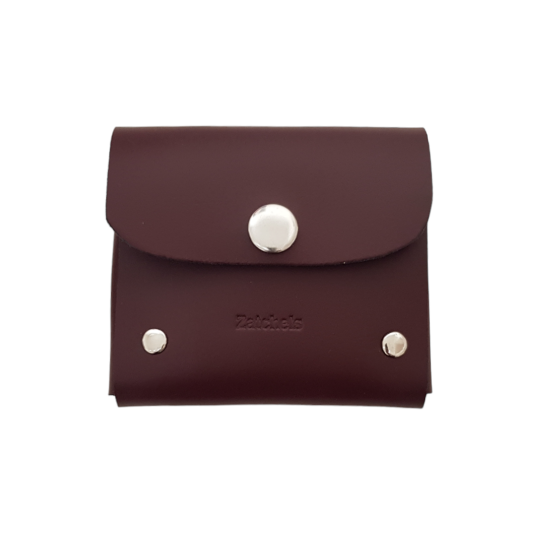 Zatchels Handmade Leather Coin Purse – Marsala Red