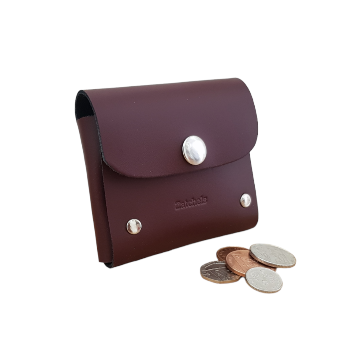Zatchels Handmade Leather Coin Purse – Marsala Red