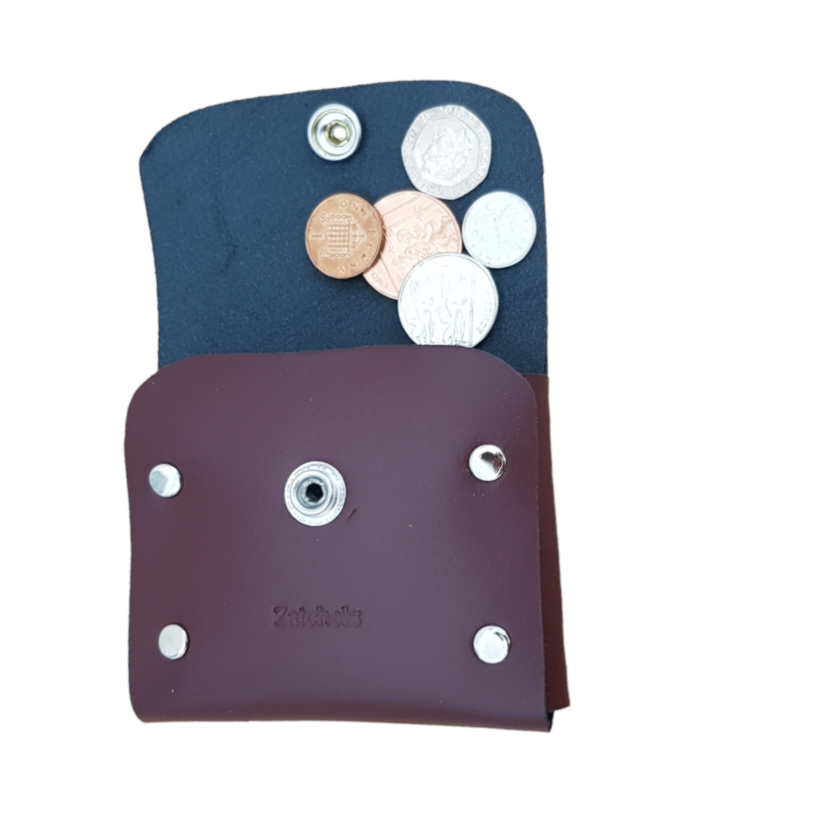 Zatchels Handmade Leather Coin Purse – Marsala Red