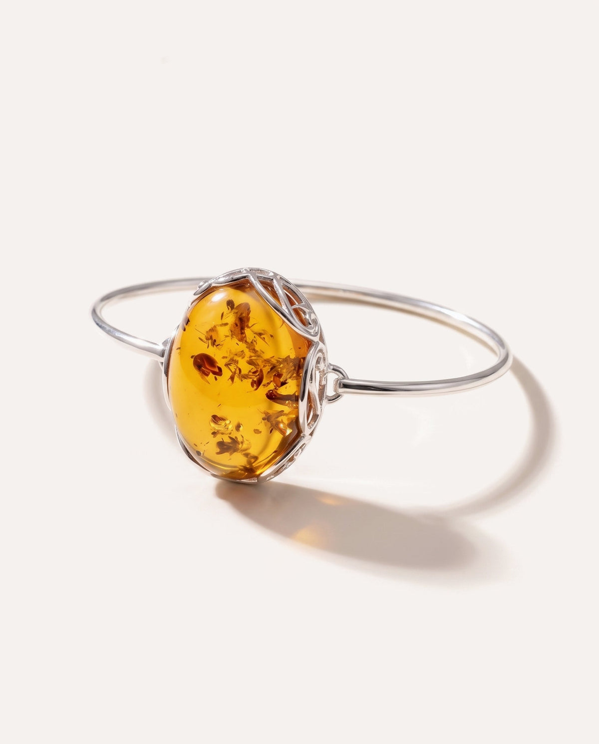 Modern Baltic Amber Fixed Bangle