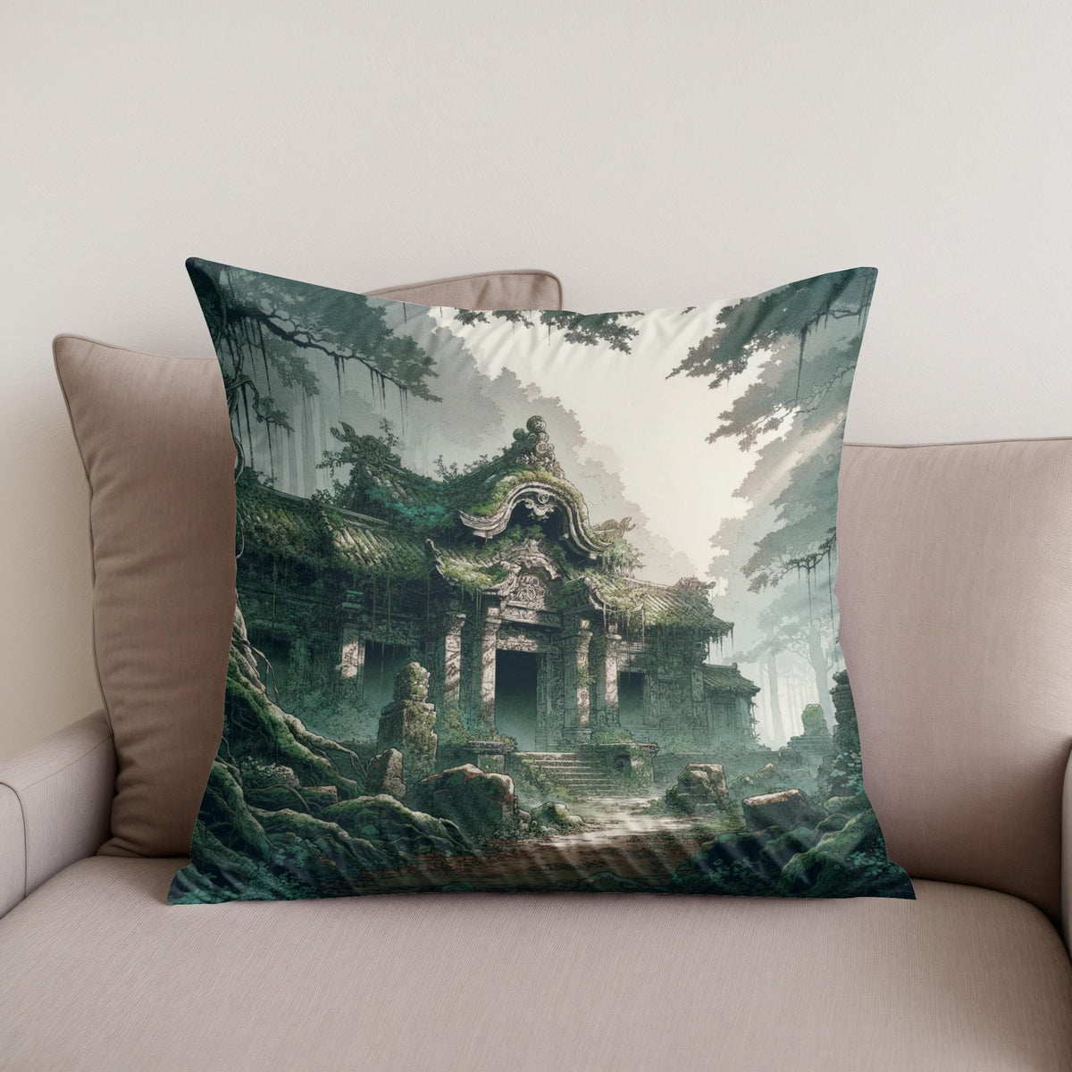 Forgotten Temple Cotton Cushion