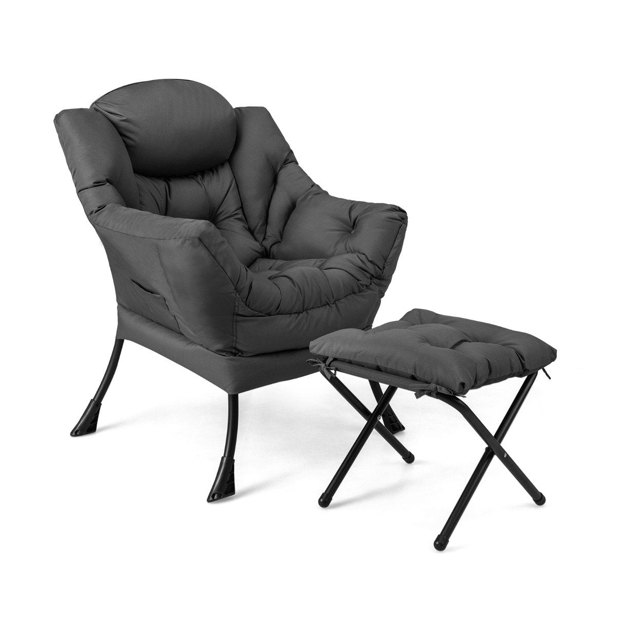 Lazy Chair with Ottoman-Beige