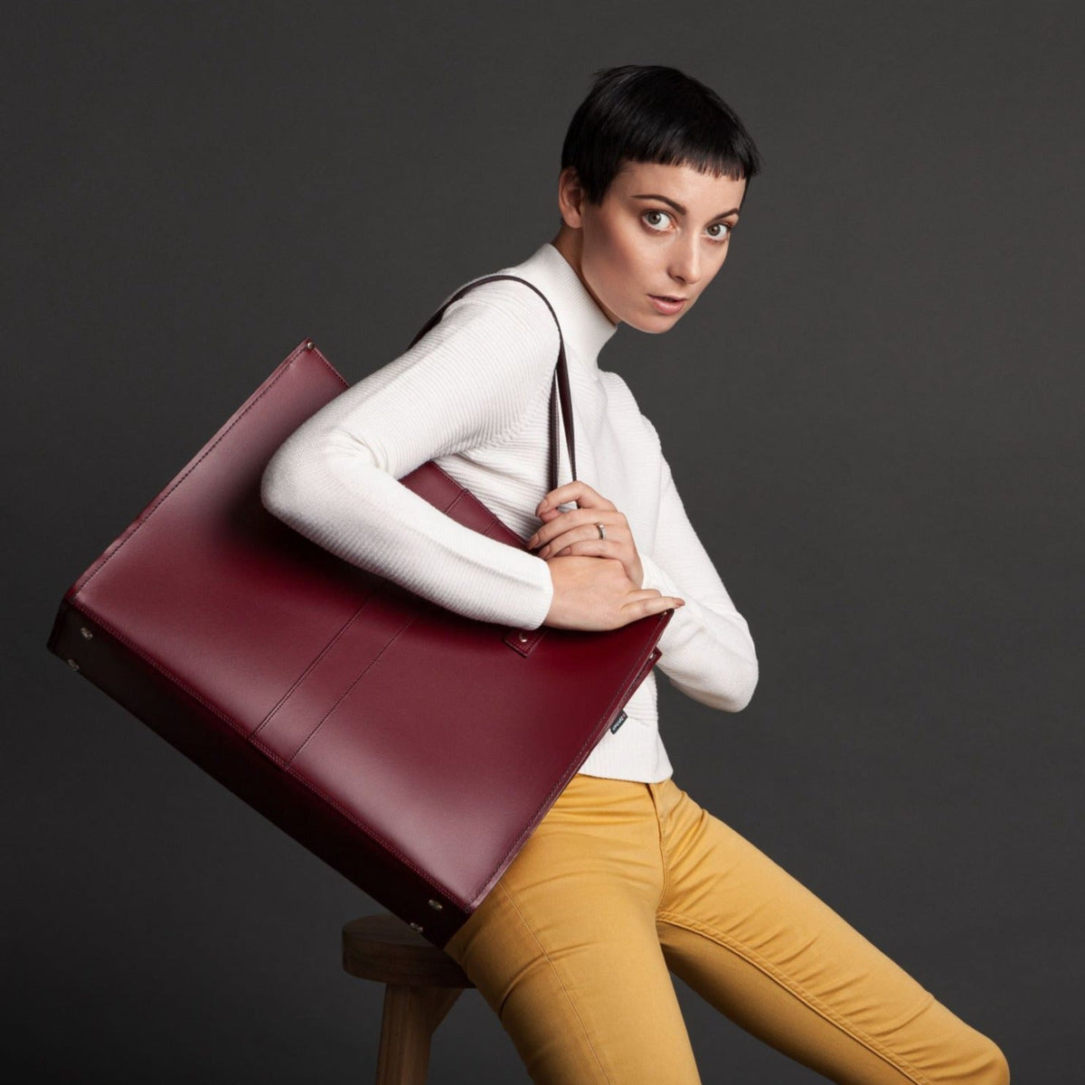 Zatchels Handmade Leather Shopper Tote Bag – Oxblood