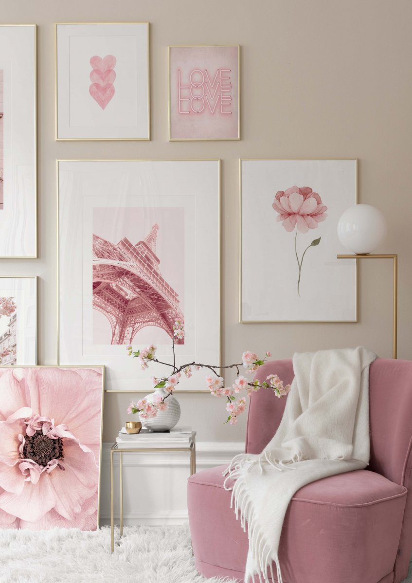 Watercolour Hearts Poster