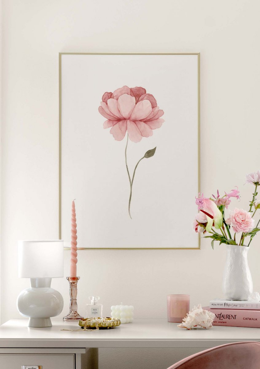 Watercolour Peony Poster