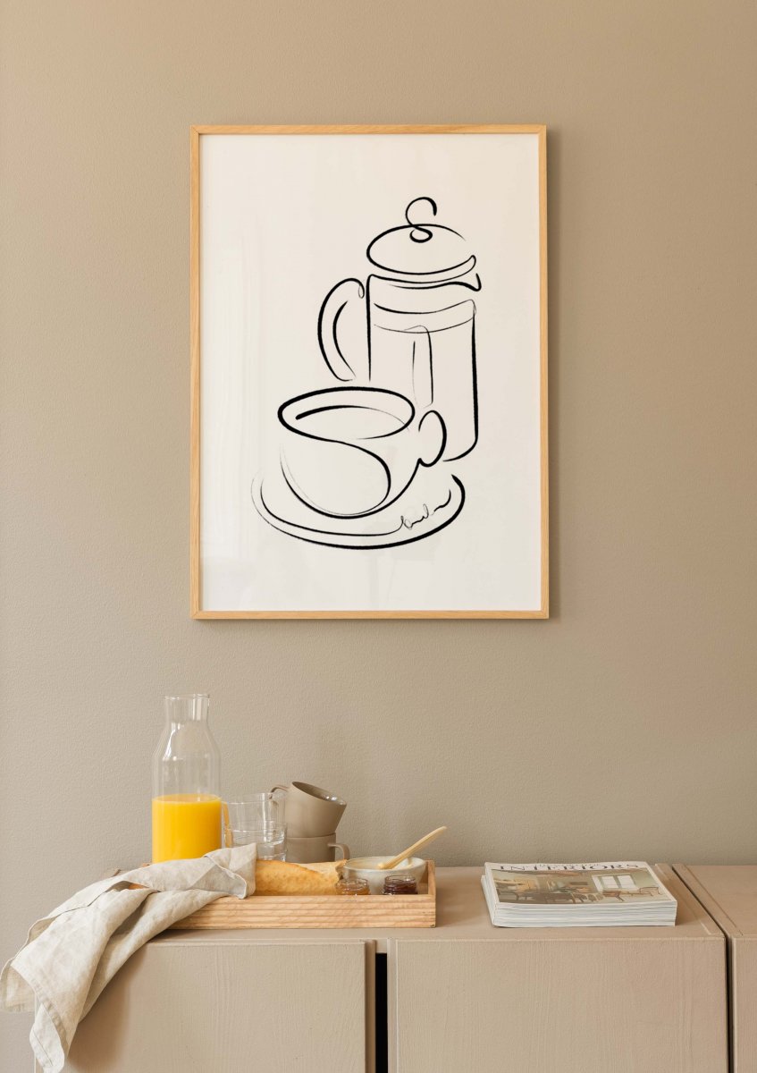 Coffee Line Art Poster
